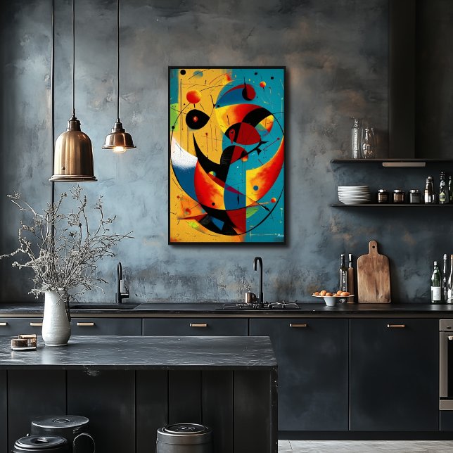 Cosmic Orbit Abstraction in Teal & Tangerine  Poster (Creator Uploaded)