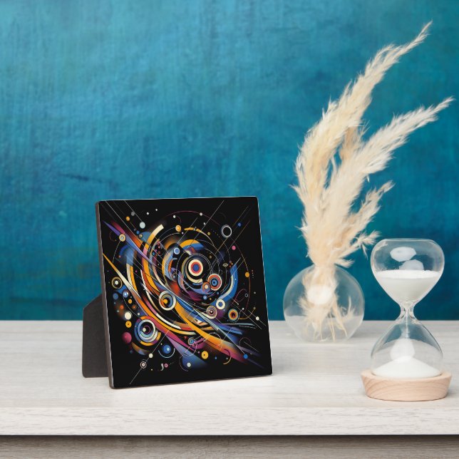 Cosmic Orbit Geometry – Abstract Circle & Line Art Plaque (Insitu)