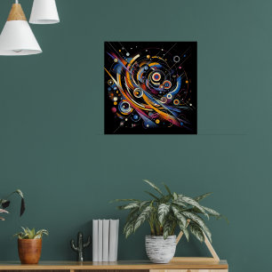 Cosmic Orbit Geometry – Abstract Circle & Line Art Poster
