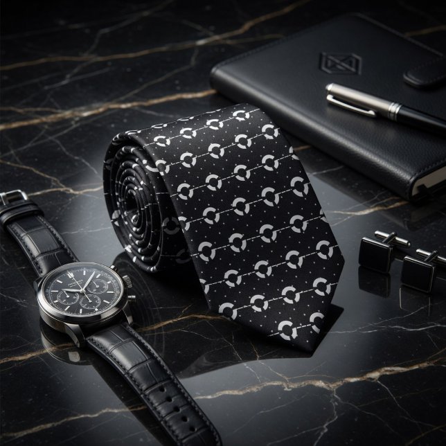 Cosmic Orbit Retro Dot Pattern Tie (Creator Uploaded)