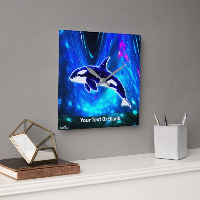 Cosmic Orca Square Wall Clock (Office)