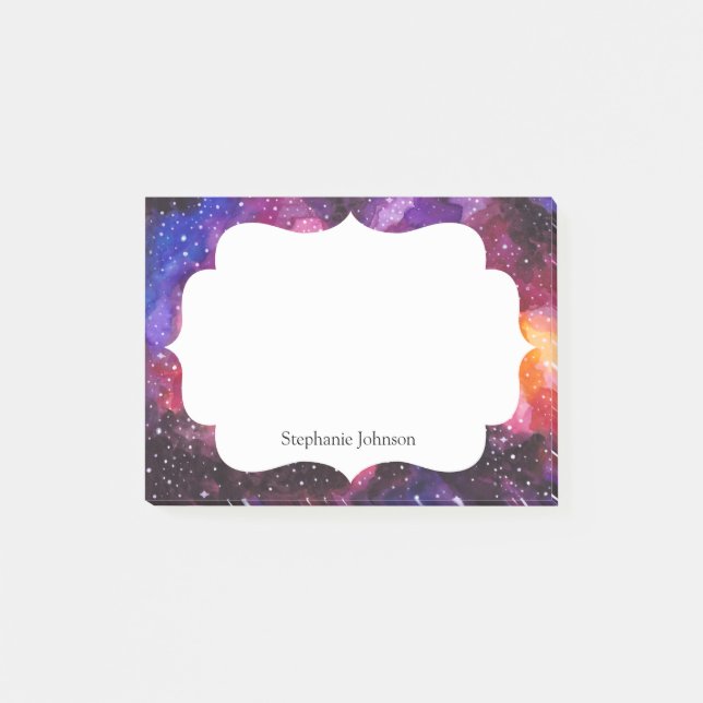 Cosmic Outer Space Personalized Post-it Notes (Front)