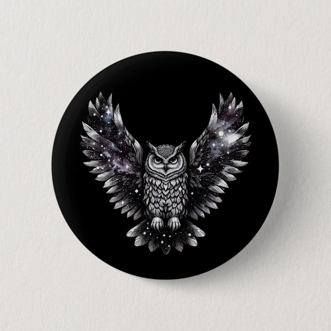 Cosmic Owl Majesty 2 Inch Round Button (Front)