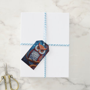 Cosmic Owl of Wisdom Gift Tags