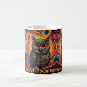 Cosmic Owl of Wisdom Inspirational coffee mugs