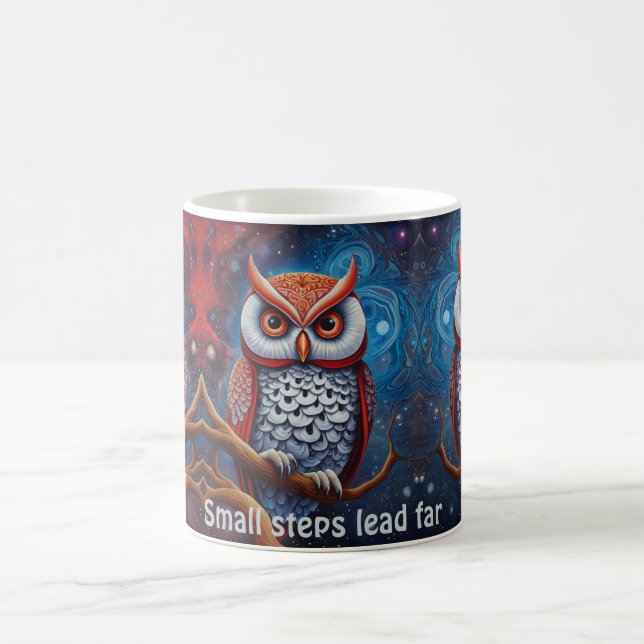 Cosmic Owl of Wisdom Inspirational coffee mugs (Center)