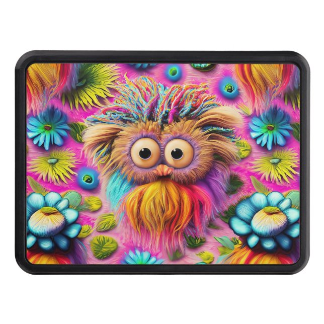 Cosmic Owl Trippy Hippie Psychedelic Original  Trailer Hitch Cover (Front)
