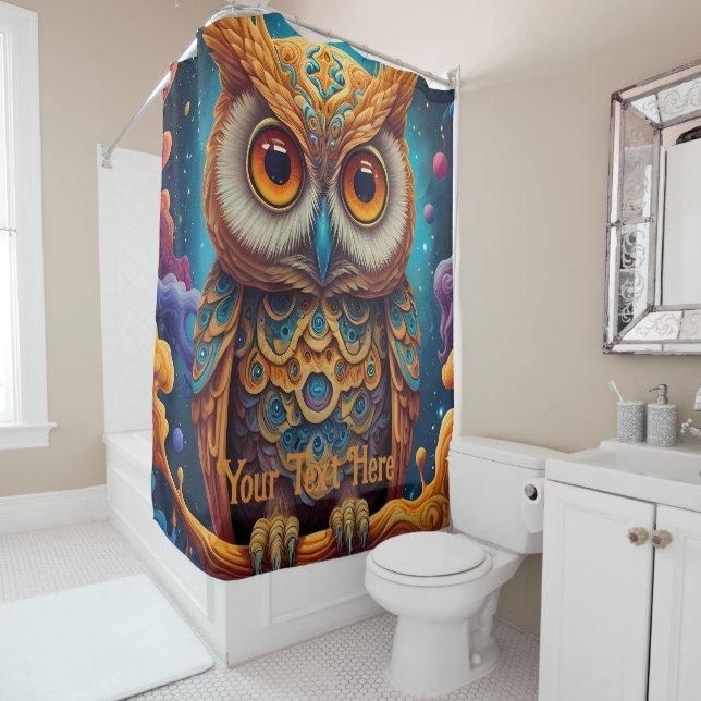 Cosmic Owl: Vibrant Wisdom (In Situ)