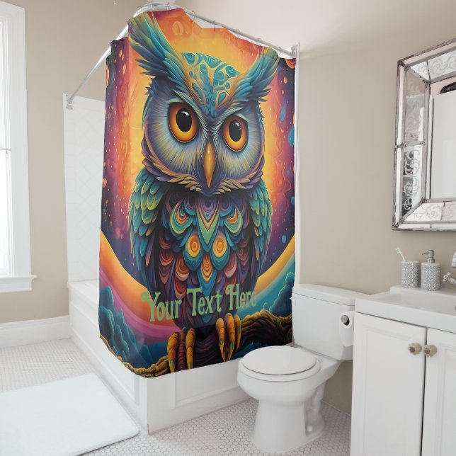 Cosmic Owl: Vibrant Wisdom (In Situ)