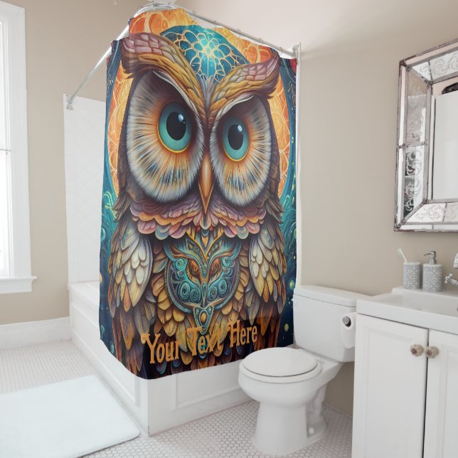 Cosmic Owl: Vibrant Wisdom (In Situ)