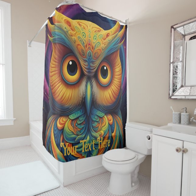 Cosmic Owl: Vibrant Wisdom (In Situ)