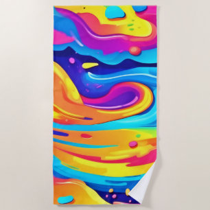 Cosmic Paint Swirls Beach Towel
