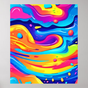 Cosmic Paint Swirls Poster
