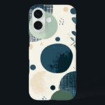 Cosmic Particles Phone Case<br><div class="desc">A scattering of textured blue and green circular elements floats across a cosmic-inspired background, giving this case a dreamy, space-age aesthetic.</div>