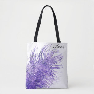 *~* Cosmic Pastel Lavender Celestial Feathers Tote Bag