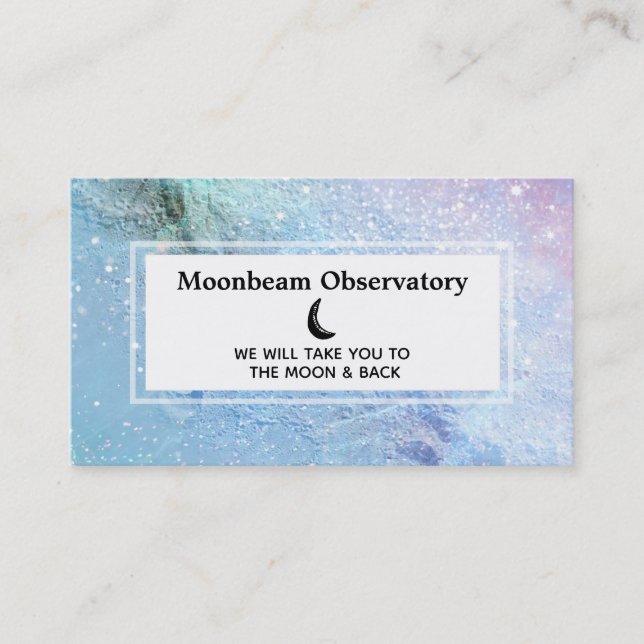 *~* Cosmic Pastel Moon Lunar Surface Business Card (Front)