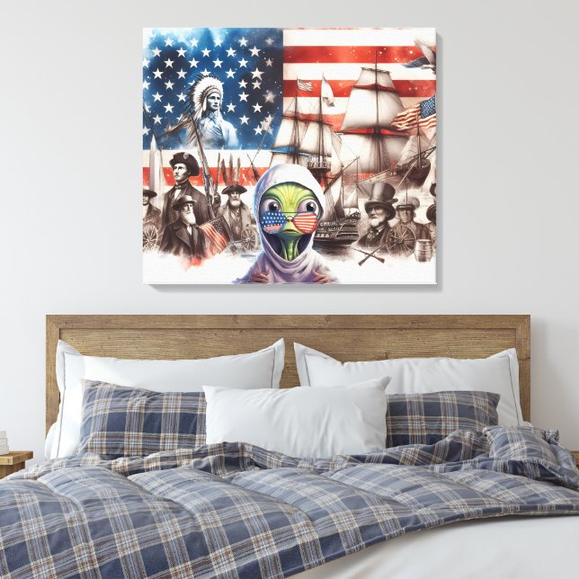 Cosmic Patriot Canvas Print (Insitu(Bedroom))