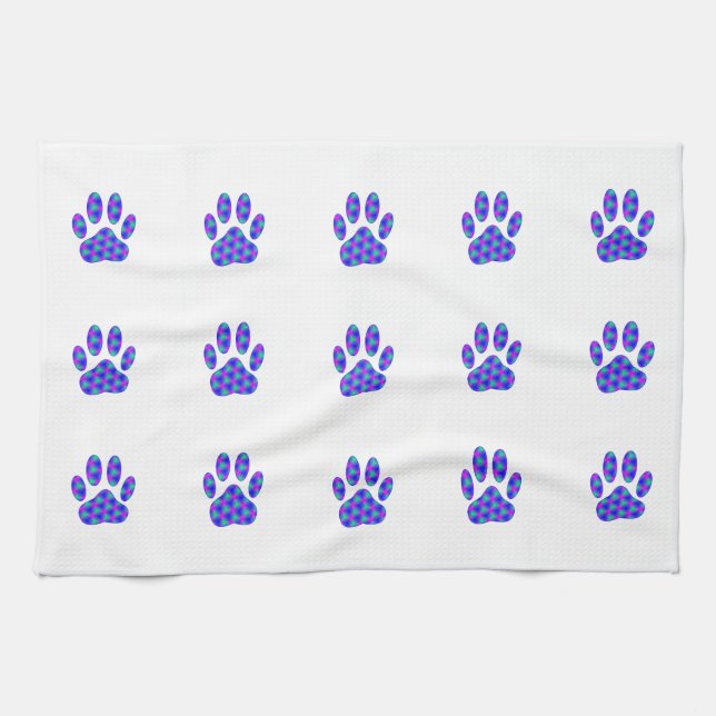 Cosmic Paw Print Kitchen Towel (Horizontal)