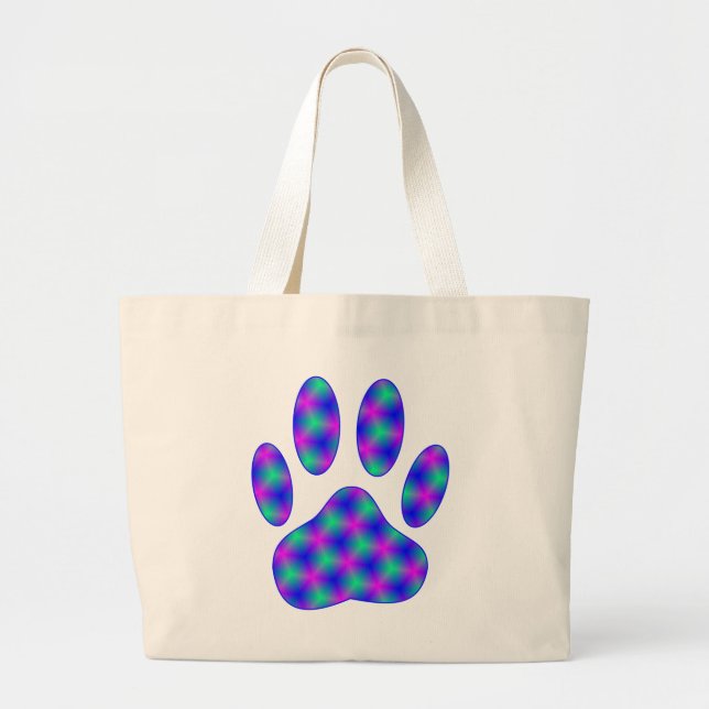 Cosmic Paw Print Large Tote Bag (Front)