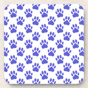 Cosmic Paw Print Pattern Coaster
