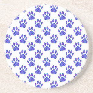 Cosmic Paw Print Pattern Coaster