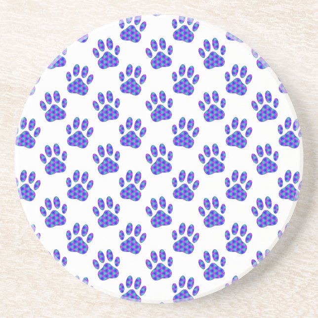 Cosmic Paw Print Pattern Coaster (Front)