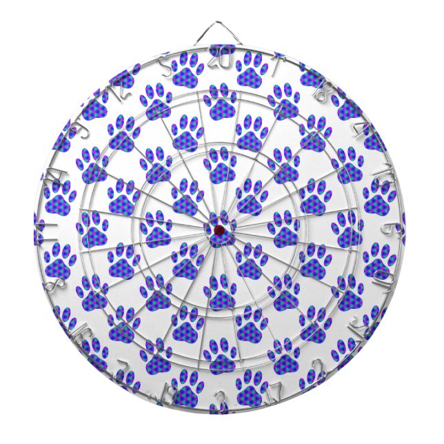 Cosmic Paw Print Pattern Dartboard (Front)