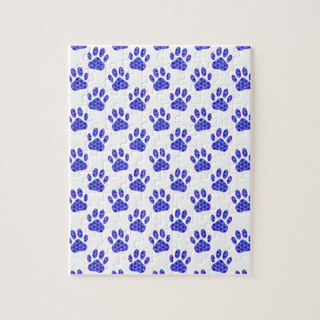 Cosmic Paw Print Pattern Jigsaw Puzzle (Vertical)