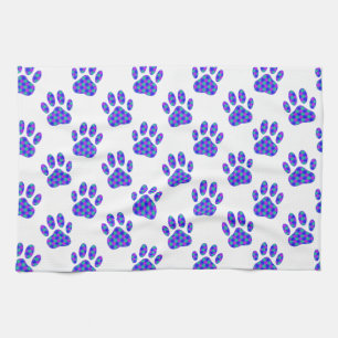 Cosmic Paw Print Pattern Kitchen Towel