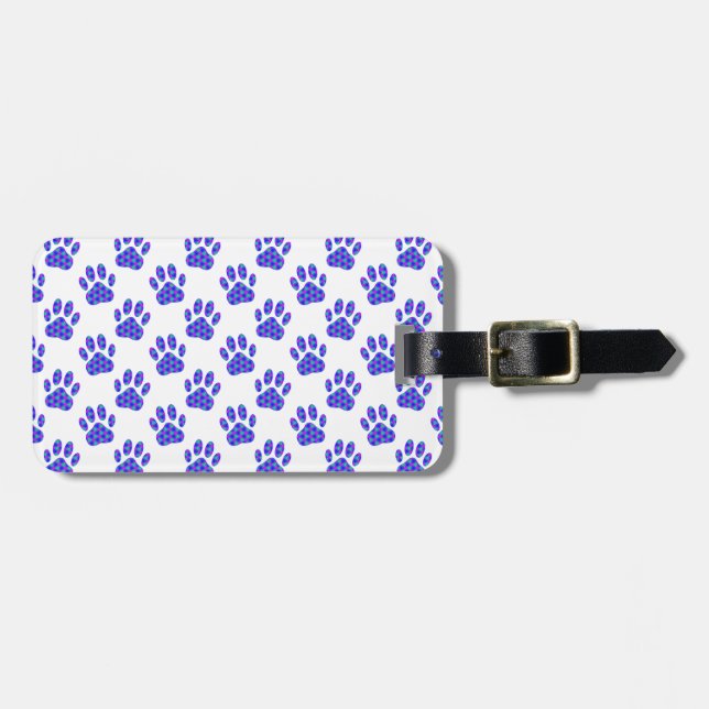 Cosmic Paw Print Pattern Luggage Tag (Front Horizontal)