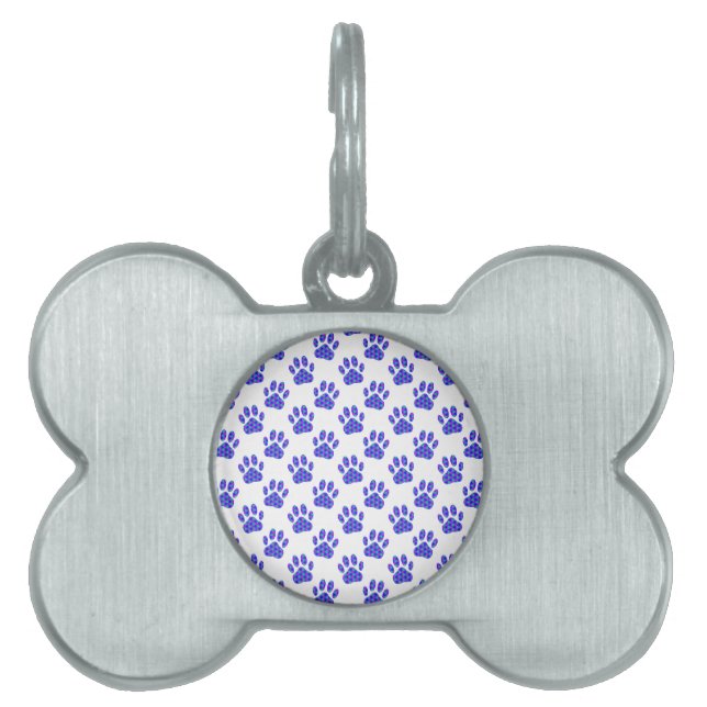 Cosmic Paw Print Pattern Pet Name Tag (Front)