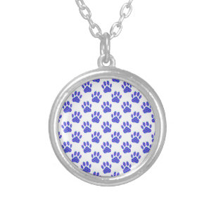 Cosmic Paw Print Pattern Silver Plated Necklace
