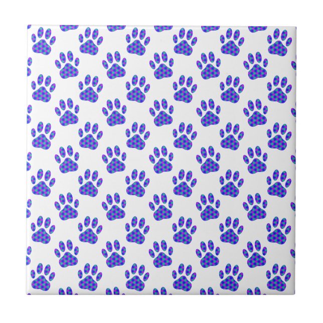 Cosmic Paw Print Pattern Tile (Front)