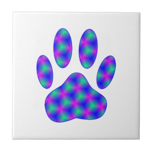 Cosmic Paw Print Pattern Tile