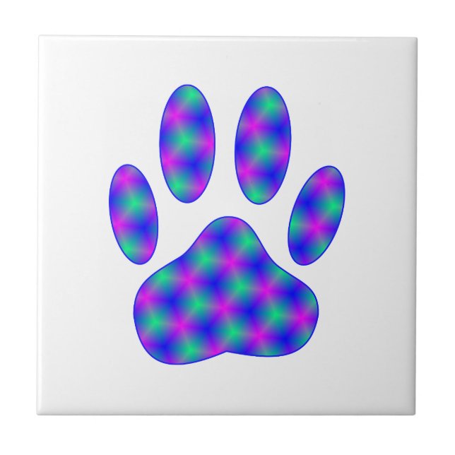 Cosmic Paw Print Pattern Tile (Front)