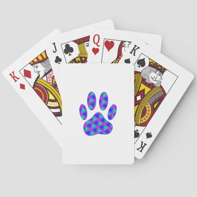 Cosmic Paw Print Playing Cards (Back)