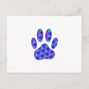 Cosmic Paw Print Postcard