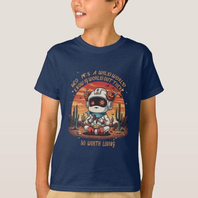 Cosmic Peace in a Wild World T-Shirt (Front)