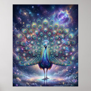 Cosmic Peacock Galaxy Feathers Poster