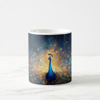 Cosmic Peacock with Starry Feathers