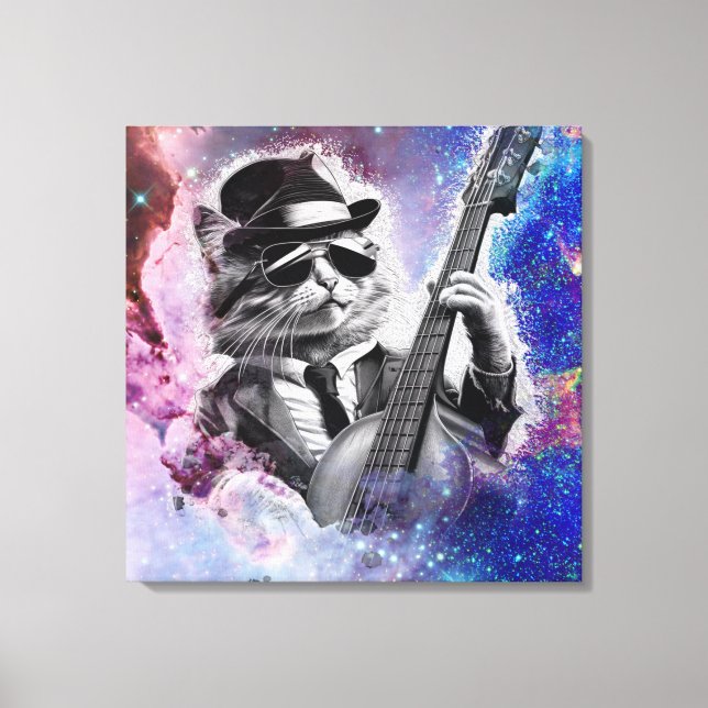 *~ Cosmic  Percussionist Cool Cat DRUMMER AP91  Canvas Print (Front)