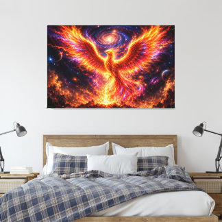 Cosmic Phoenix Rising Through the Infinite Univers Canvas Print