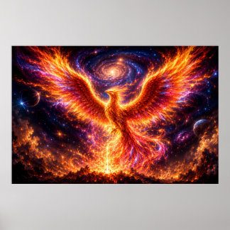 Cosmic Phoenix Rising Through the Infinite Univers Poster
