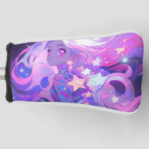 Cosmic Pink and Purple Anime Girl Golf Head Cover