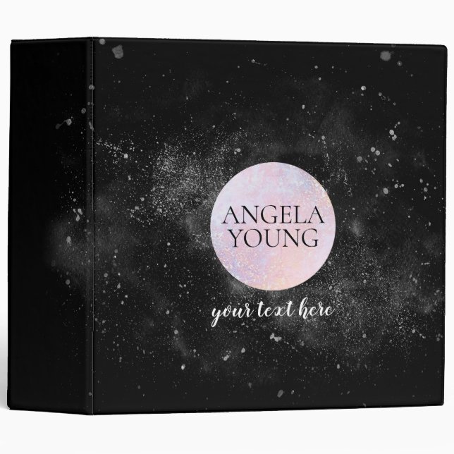 Cosmic Pink Moon Yoga, Life Coach, Astrologer Binder (Front/Spine)