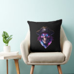 Cosmic Pirate Skull Galaxy Throw Pillow<br><div class="desc">Add a bold cosmic touch to your space with this striking Cosmic Pirate Skull pillow. Featuring a glowing pirate skull wearing a classic tricorn hat and infused with vibrant galaxy colors, this design blends pirate legend with deep space aesthetics. Electric blue eyes and swirling nebula textures create a dramatic visual...</div>