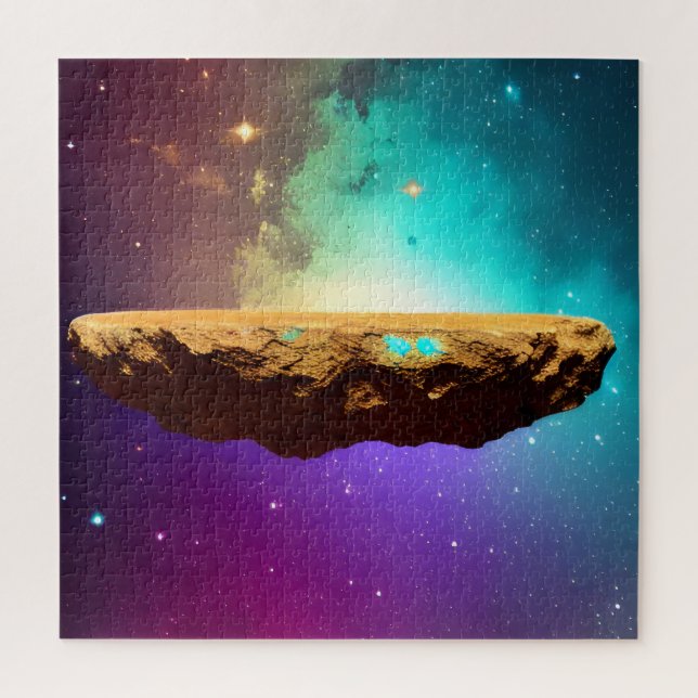 Cosmic Plateau Asteroid Hovering in Night Universe Jigsaw Puzzle (Vertical)