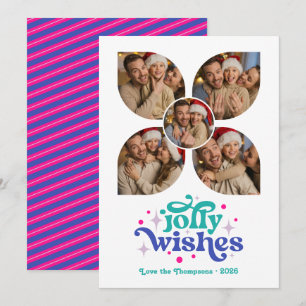 Cosmic Pop Retro Photo Collage Christmas Holiday Card