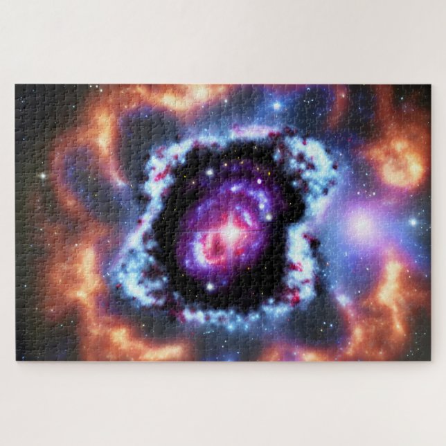 Cosmic Purple Mystery Explosion in Outer Space Jigsaw Puzzle (Horizontal)