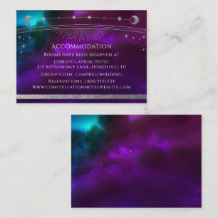 Cosmic Purple Teal Silver Sun Moon Accommodation Enclosure Card